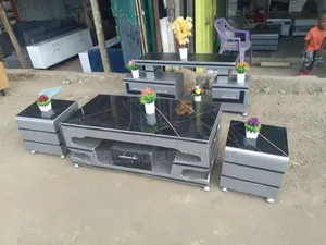 Home Glow Coffee Table and Tv Stand + 2 Stools