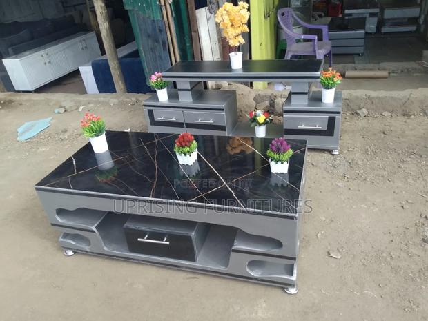 Elite Coffee Table Gray and Tv Stand With Led Lights