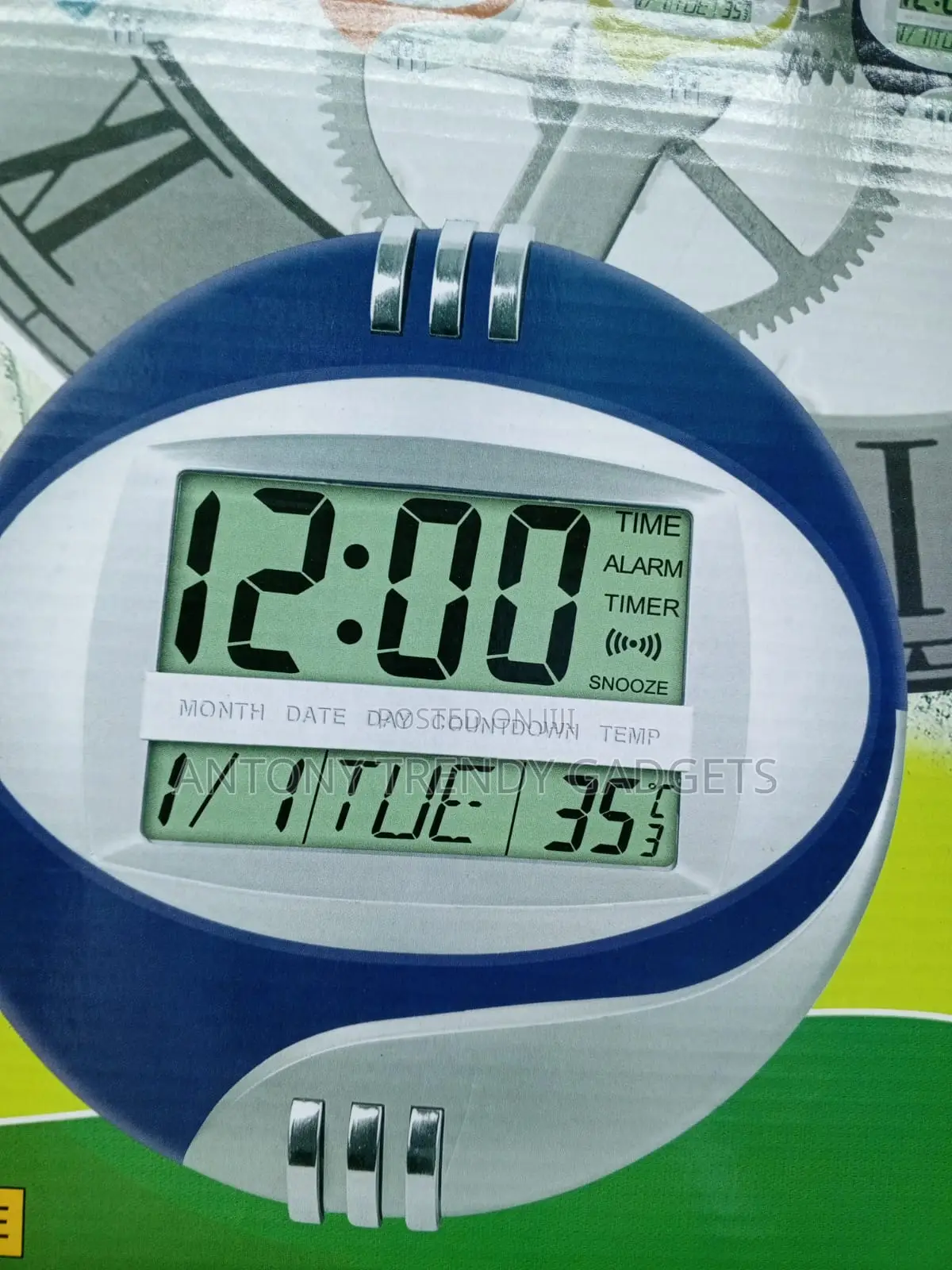 Kadio 3885n LCD Digital Wall Clock With Alarm Temperature