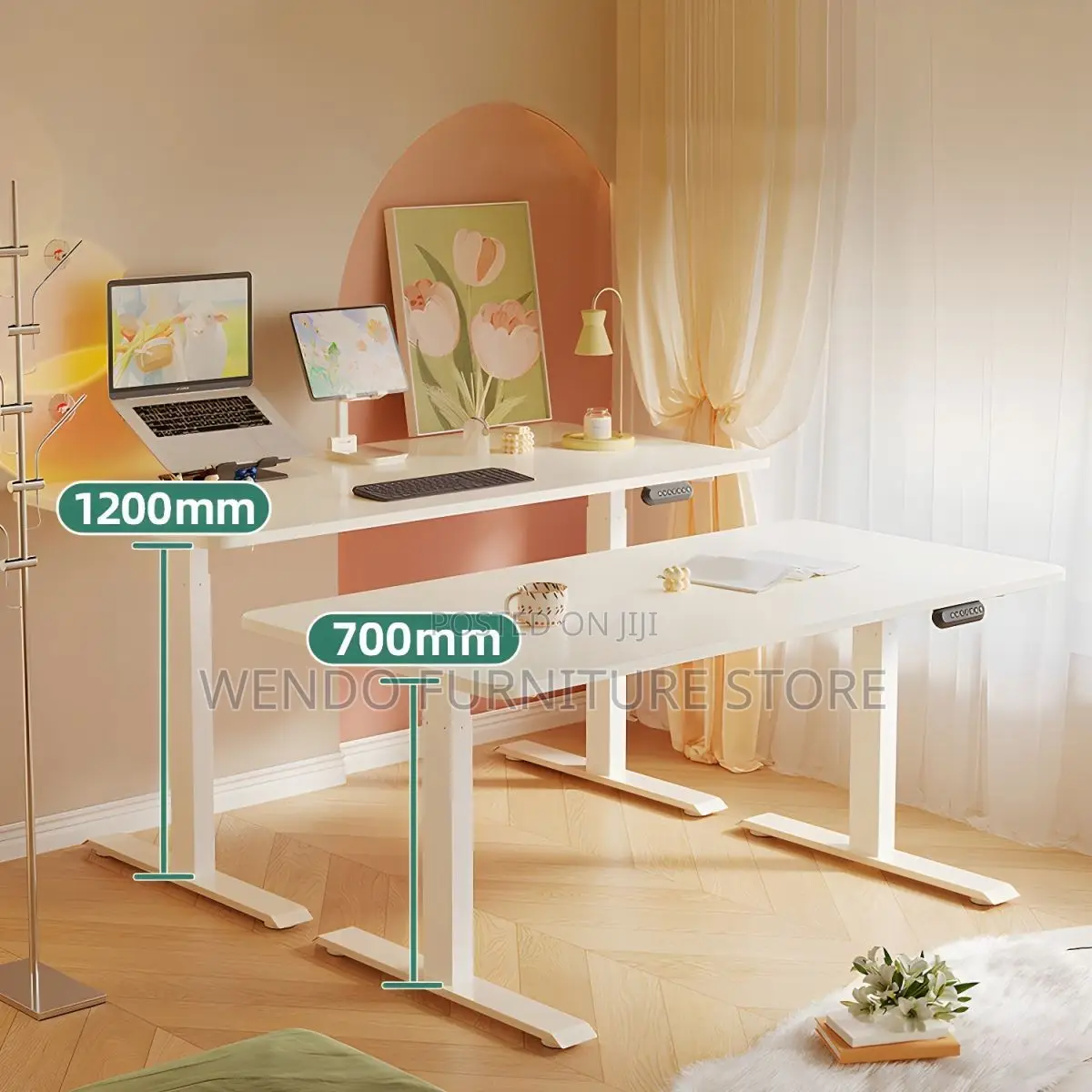 Office Desk; 140cm Modern Adjustable Home Office Electric Table