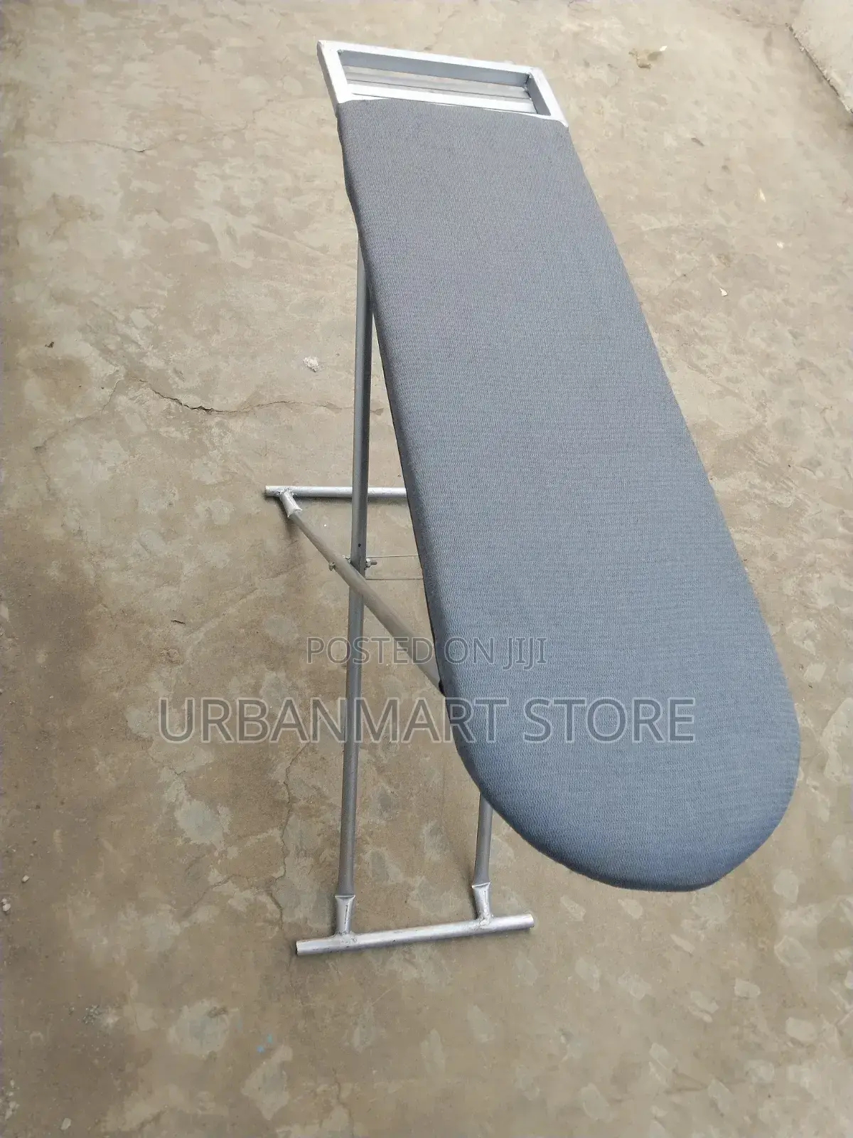 Durable Foldable Ironing Table With Grey Cover, With Iron Rest