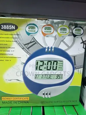 Kadio 3885n LCD Wall Clock Alarm Calendar Thermometer