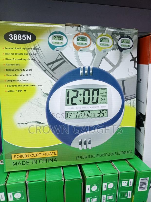 Kadio 3885n LCD Wall Clock Alarm Calendar Thermometer - thumbnail 3