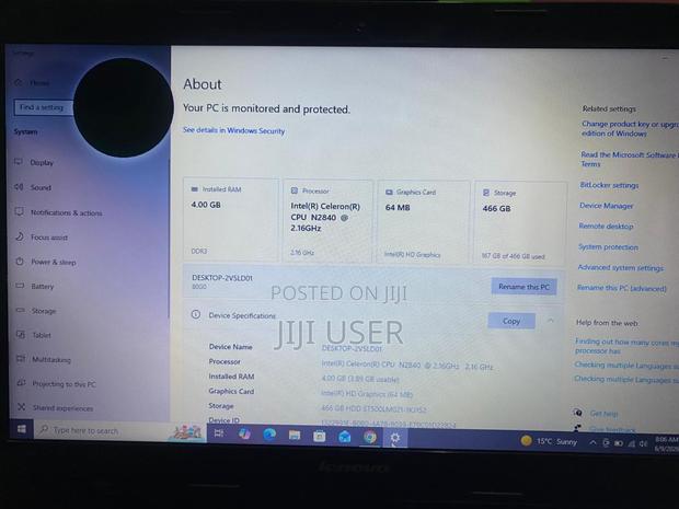 Laptop Lenovo 4GB Intel Celeron HDD 512GB - thumbnail 2