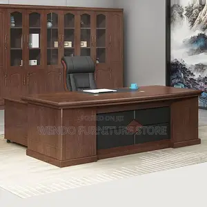 Office Desk; 1800mm Mahogany Executive Office Desks