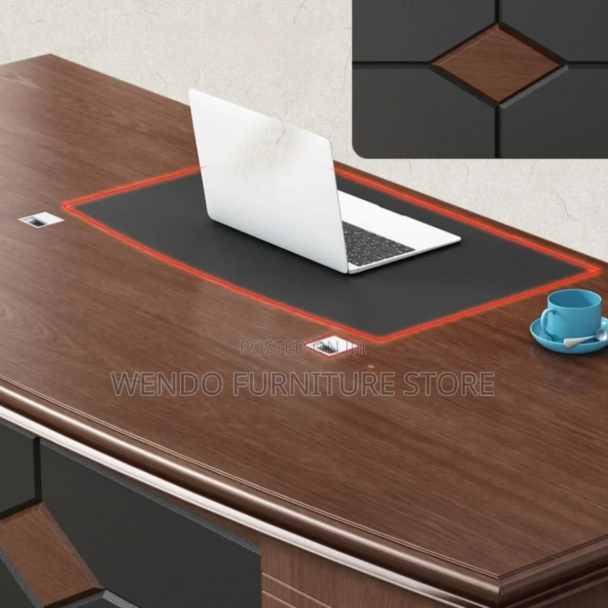 Office Desk; 1800mm Mahogany Executive Office Desks