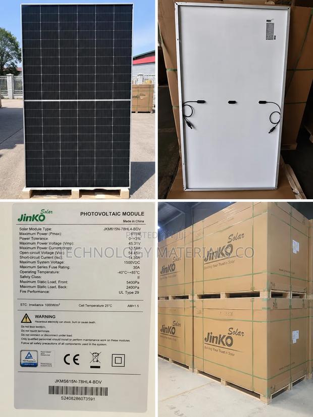 Jinko 615w Bifacial Monocrystalline Solar Panel – N-Type Double Glass