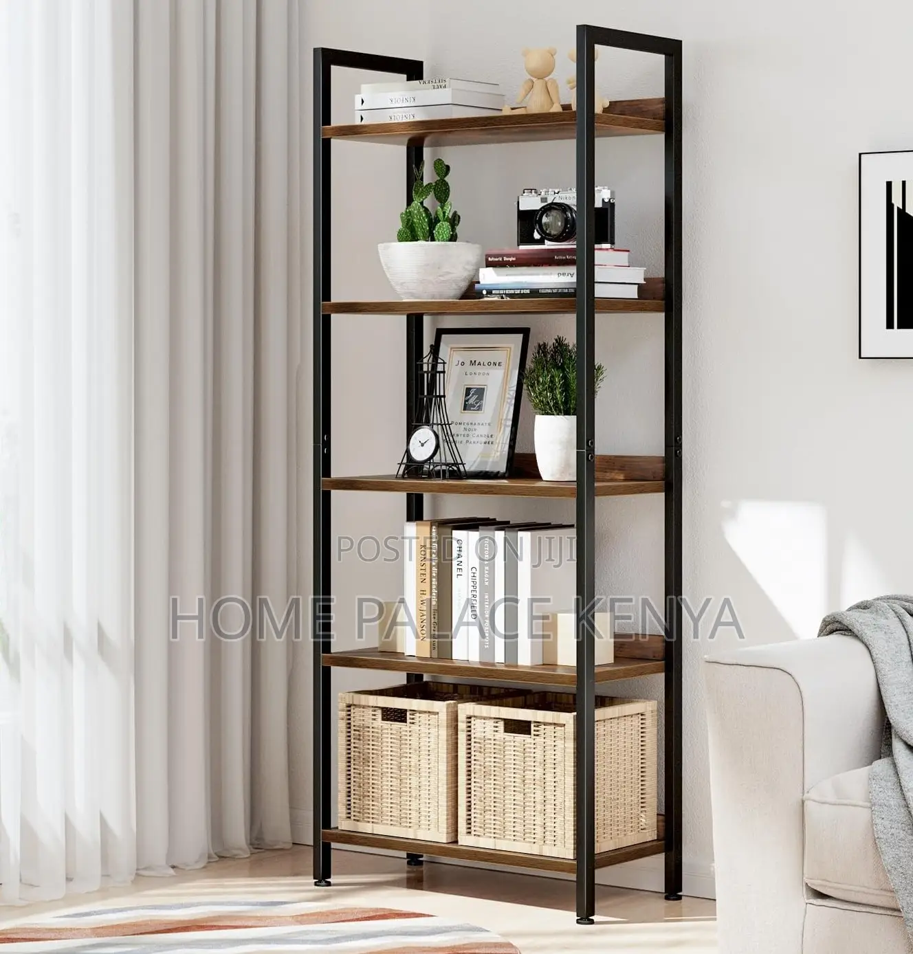Storage Rack: Stylish 5-Tier Wooden Water Resistant Storage Shelf Unit
