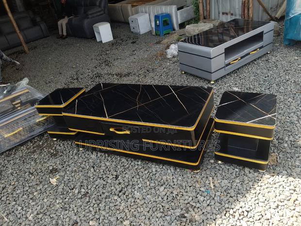 Black Gold Bliss Table Set With 2 Stools
