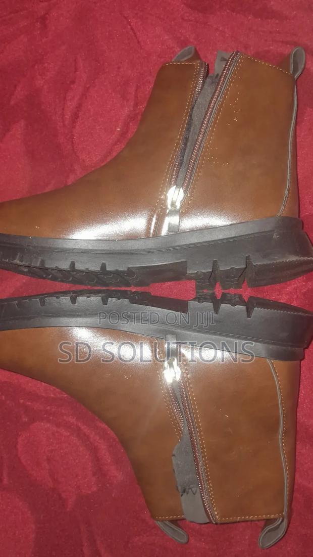 Tan Cognac Leather Ankle Boot - thumbnail 2