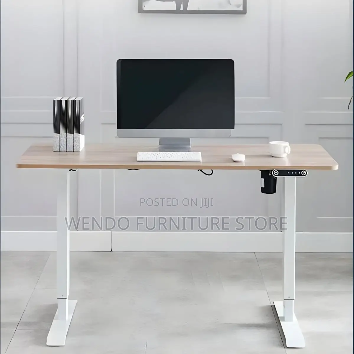 Office Desk; 1600mm White Ergonomic Electric Home Office Desks