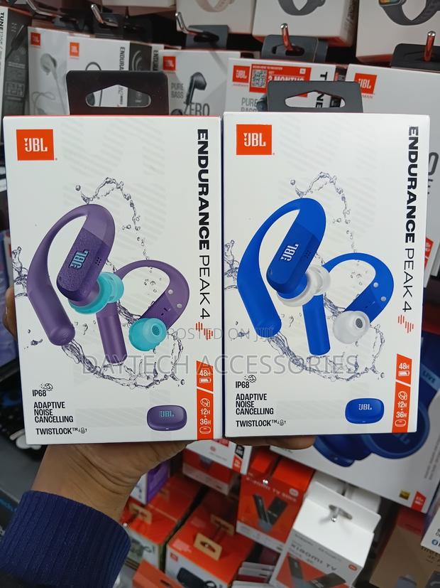 JBL Endurance Peak 4 Wireless Earbuds in Blue Featuring an Ip68 Rating - thumbnail 2