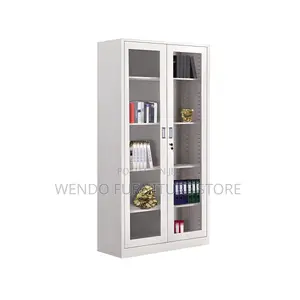 Office Cabinet; Two Doors Front Glass View Office Filing Cabinet