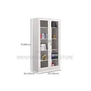 Office Cabinet; Two Doors Front Glass View Office Filing Cabinet