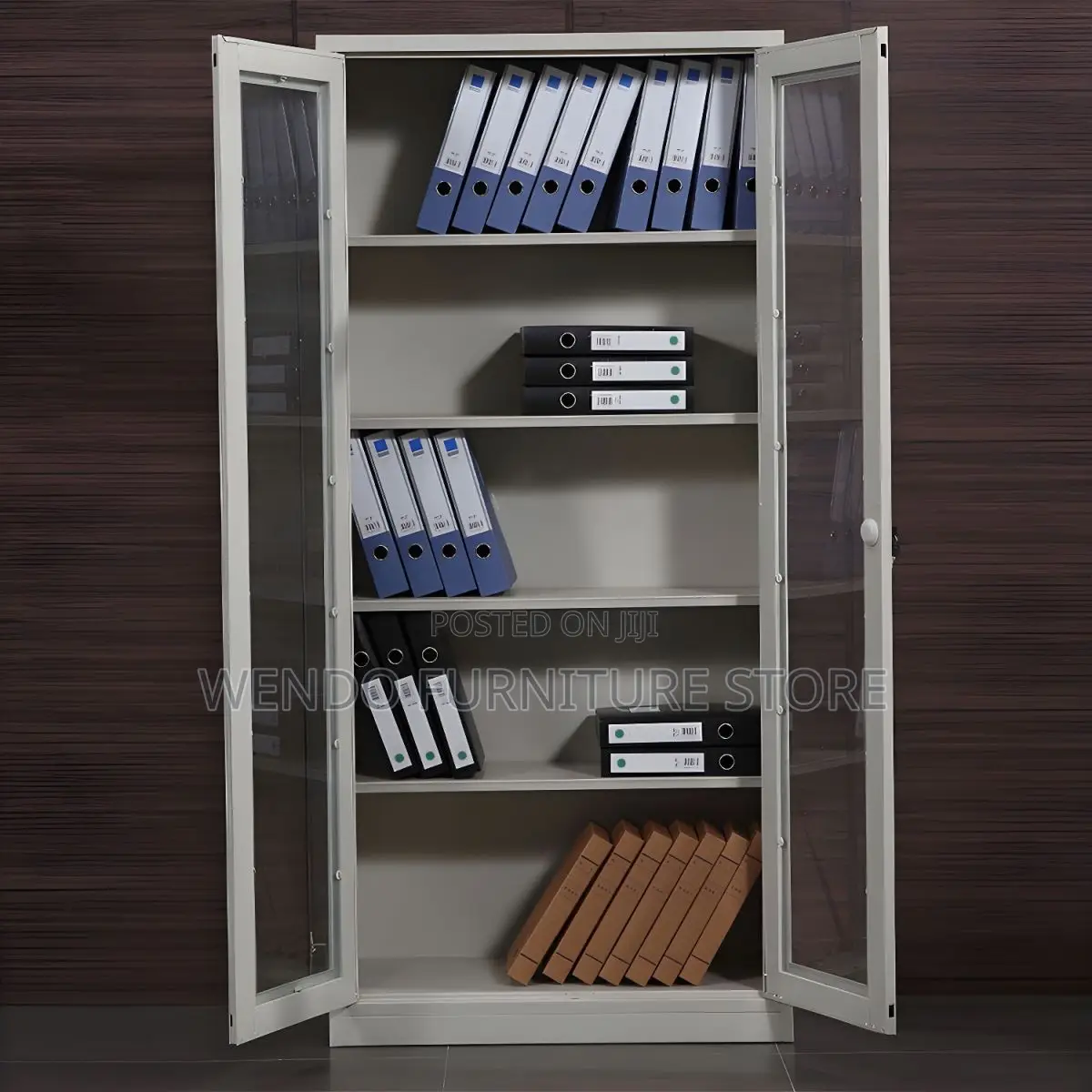 Office Cabinet; Two Doors Front Glass View Office Filing Cabinet
