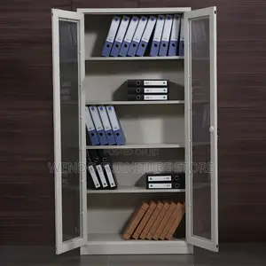 Office Cabinet; Two Doors Front Glass View Office Filing Cabinet