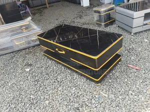 Black Gold Royal Charm Coffee Table With Black Marble Top