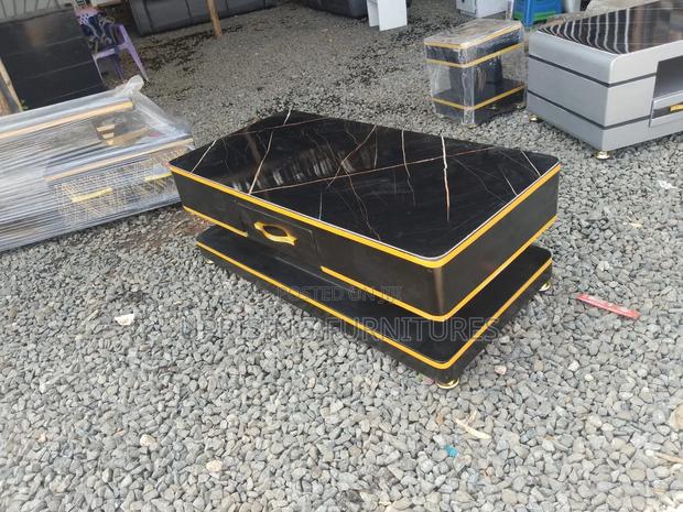 Black Gold Royal Charm Coffee Table With Black Marble Top
