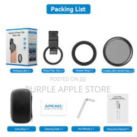 Mobile Clamp Filter Apexel Hd Glass 67mm Nd400 Apl- 67vnd40