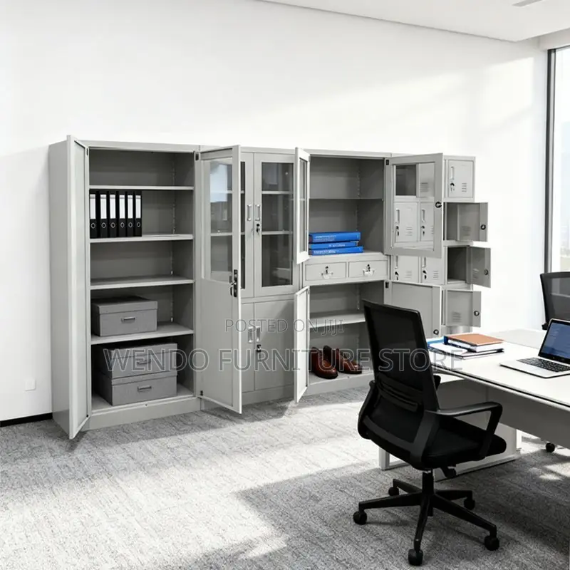 Office Cabinet; Steel Gray Office Files and Documents Cabinets