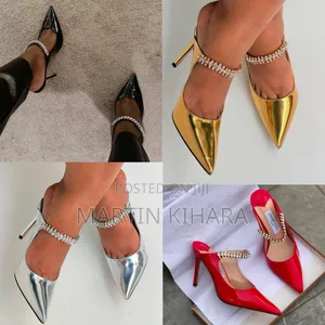 Jimmy Choo Wetlook Slip-on Heels