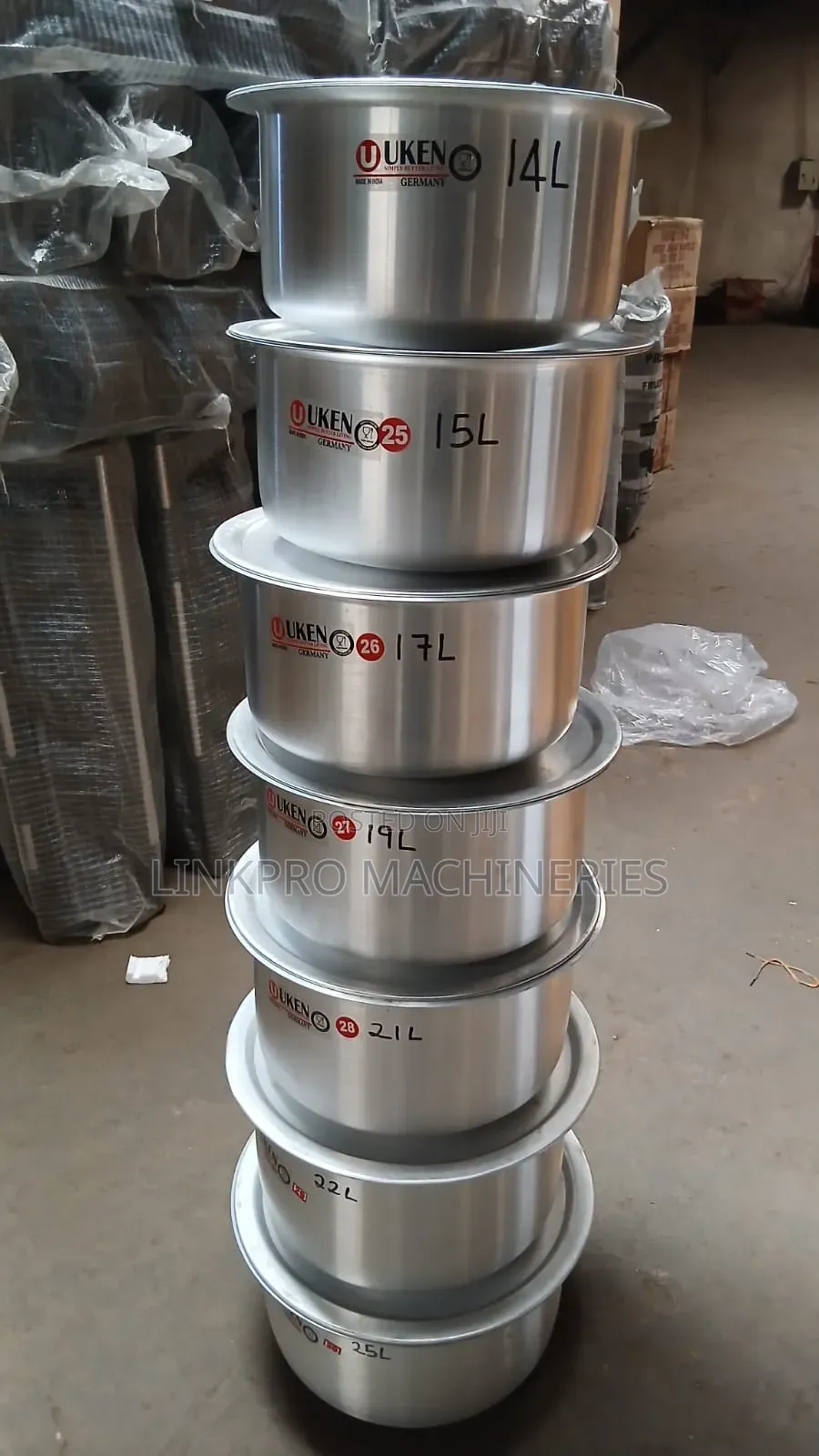 Uken Heavy Duty Aluminium Sufurias From 14,15,17,19,21,23,25 Litres