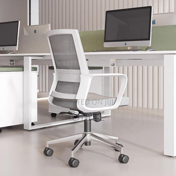 Office Chair : Ergonomic Mid-Back Office Swivel Gray Chair - thumbnail 3