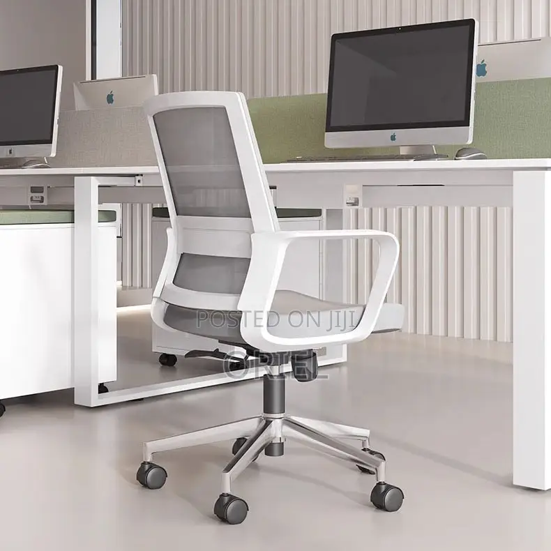 Office Chair : Ergonomic Mid-Back Office Swivel Gray Chair