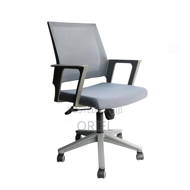 Office Chair : Ergonomic Mid-Back Office Swivel Gray Chair - thumbnail 4