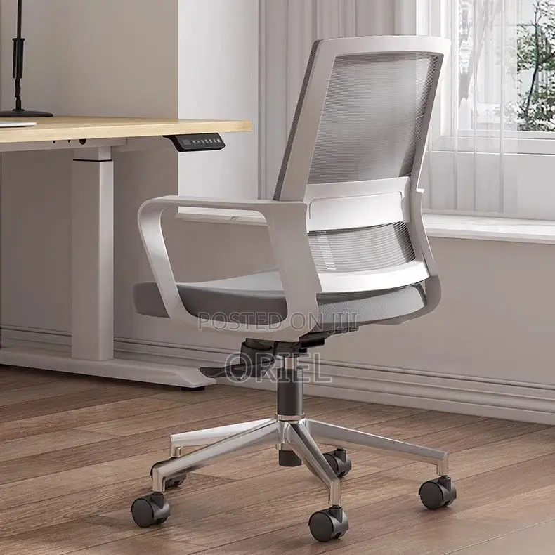 Office Chair : Ergonomic Mid-Back Office Swivel Gray Chair