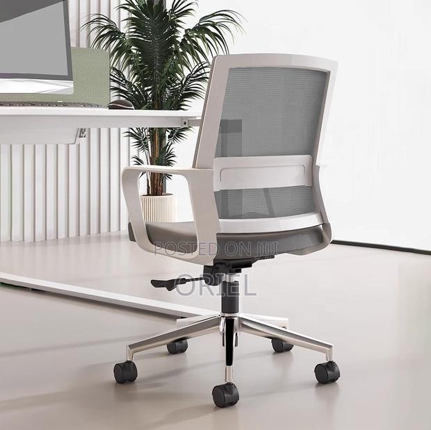 Office Chair : Ergonomic Mid-Back Office Swivel Gray Chair - thumbnail 8