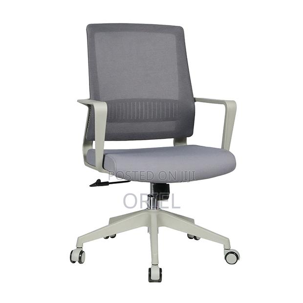 Office Chair : Ergonomic Mid-Back Office Swivel Gray Chair - thumbnail 9
