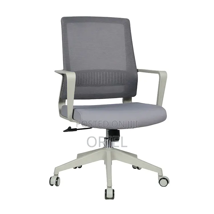 Office Chair : Ergonomic Mid-Back Office Swivel Gray Chair