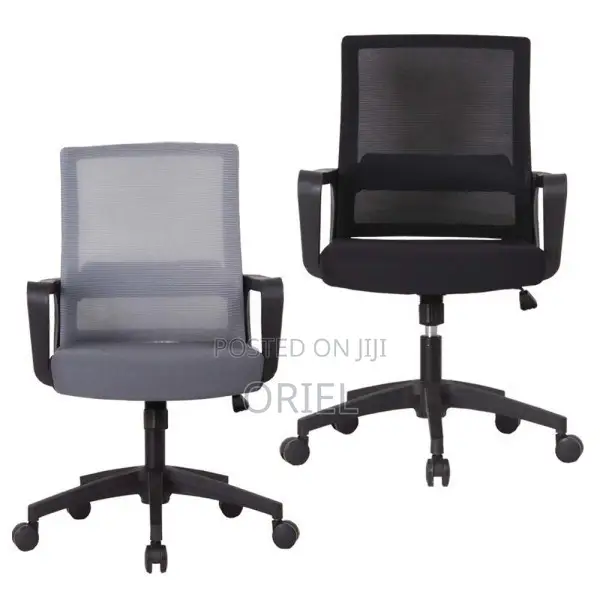 Office Chair : Ergonomic Mid-Back Office Swivel Gray Chair