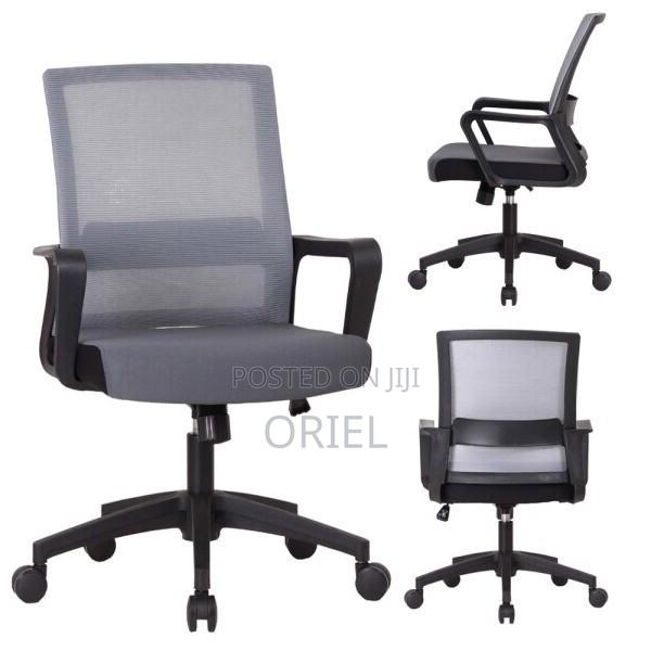 Office Chair : Ergonomic Mid-Back Office Swivel Gray Chair - thumbnail 13