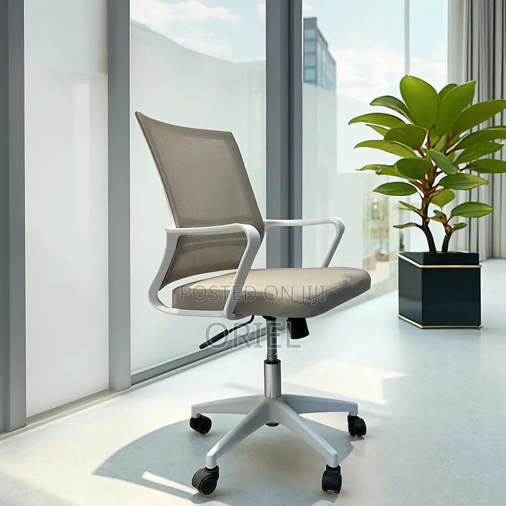 Office Chair : Ergonomic Mid-Back Office Swivel Gray Chair