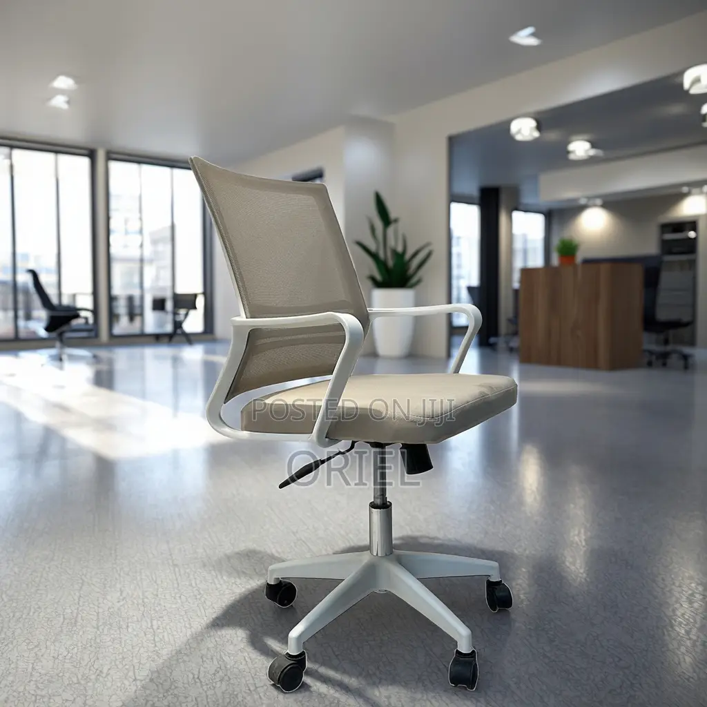 Office Chair : Ergonomic Mid-Back Office Swivel Gray Chair