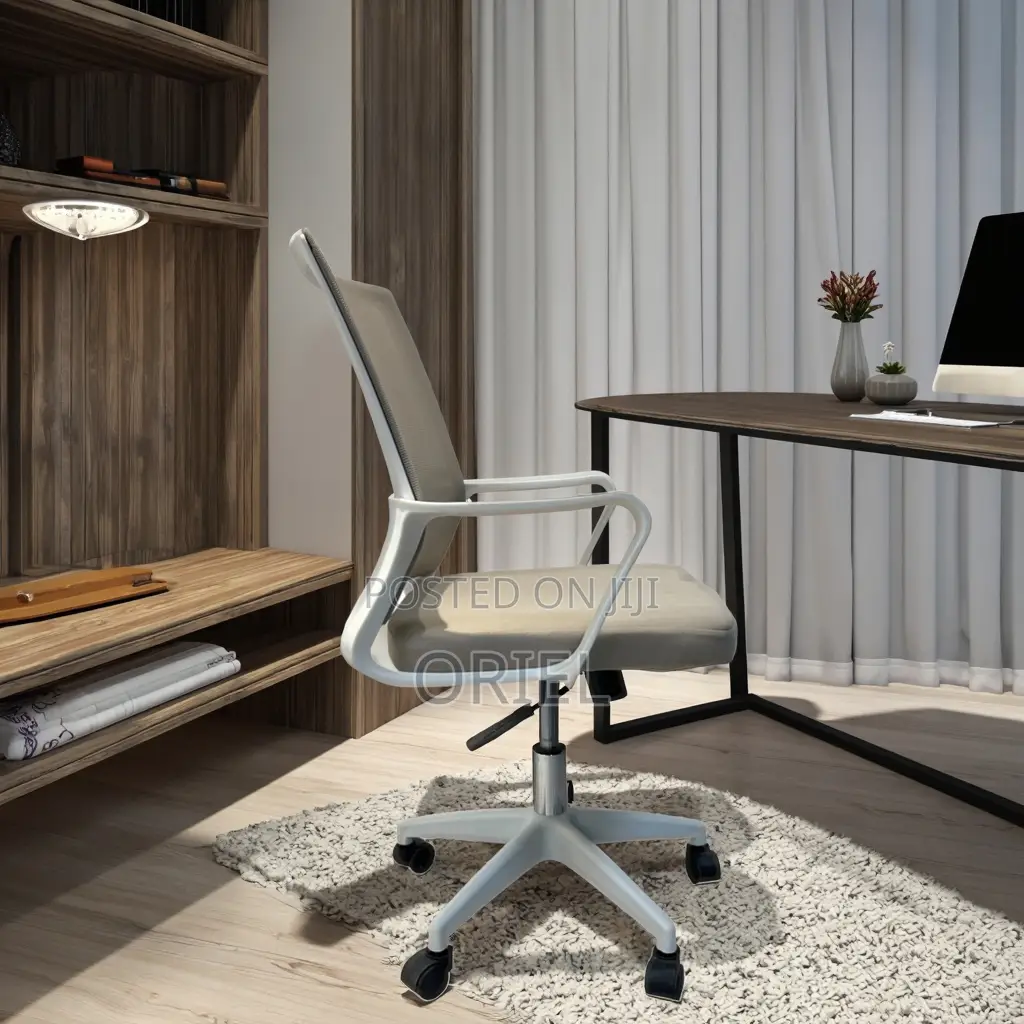 Office Chair : Ergonomic Mid-Back Office Swivel Gray Chair
