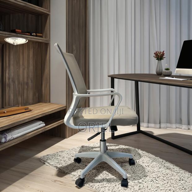 Office Chair : Ergonomic Mid-Back Office Swivel Gray Chair - thumbnail 17
