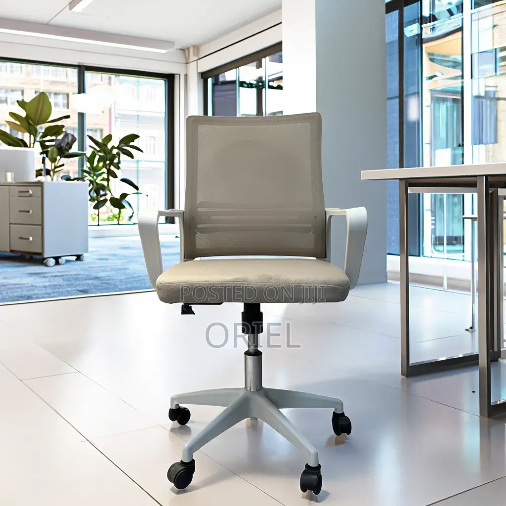 Office Chair : Ergonomic Mid-Back Office Swivel Gray Chair