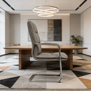Gray Leather Guest Office Chair