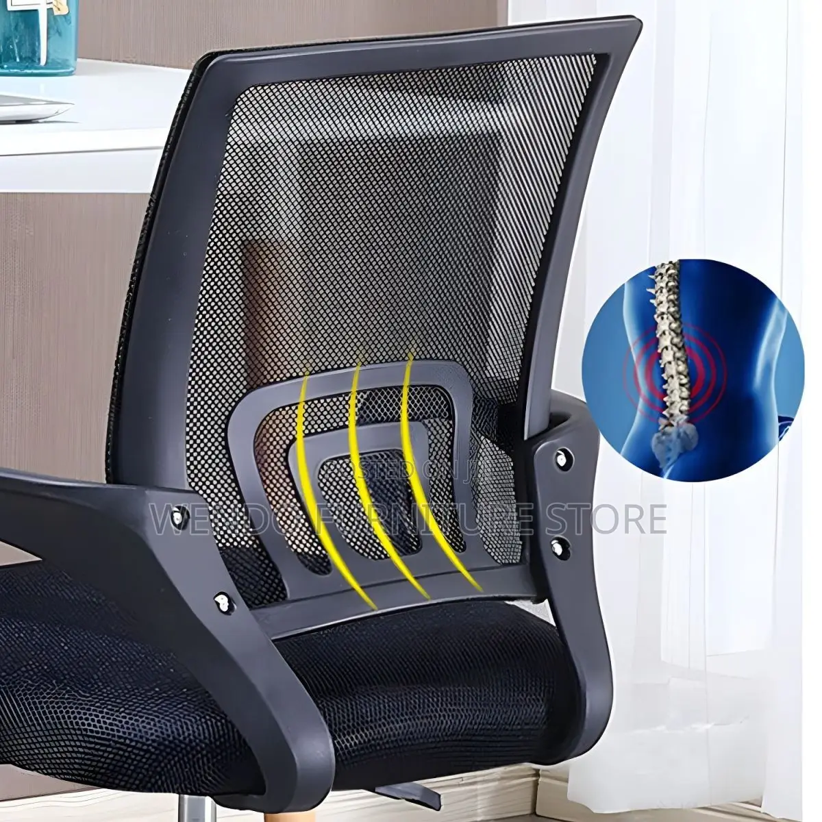 Office Chairs; Mesh Office Clerical Breathable Fabric Seat