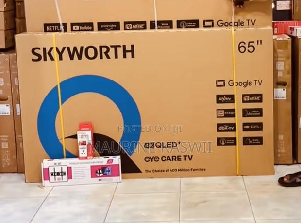 Skyworth 65”Qled Google With a Wall Mount Tv Guard - main view