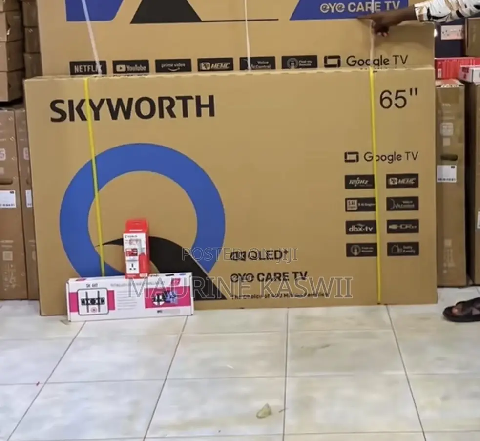 Skyworth 65”Qled Google With a Wall Mount Tv Guard