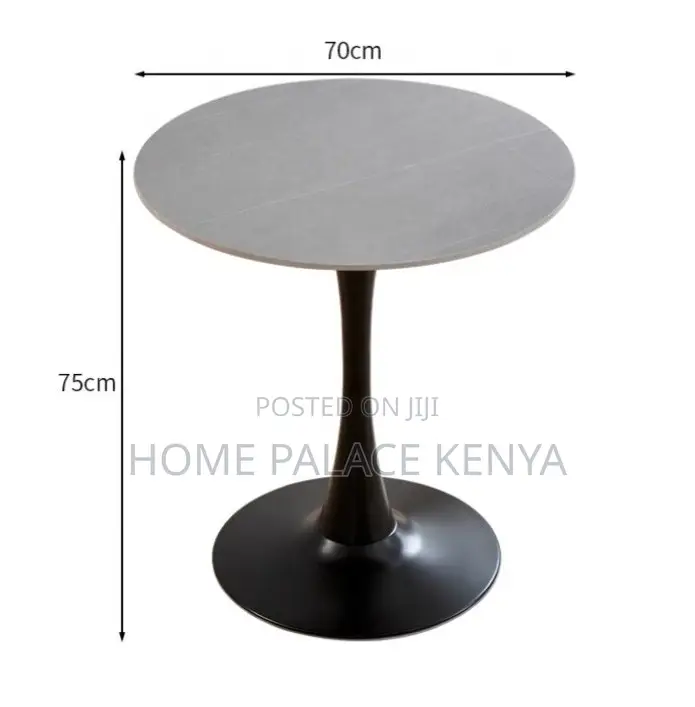 Dining Table: Black Round Marble Top Table With Metal Base