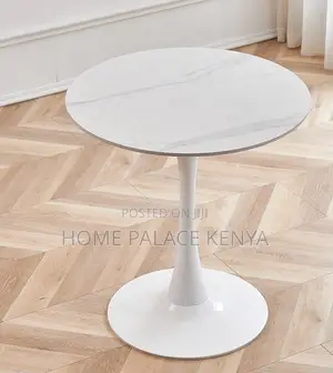 Dining Table: Black Round Marble Top Table With Metal Base