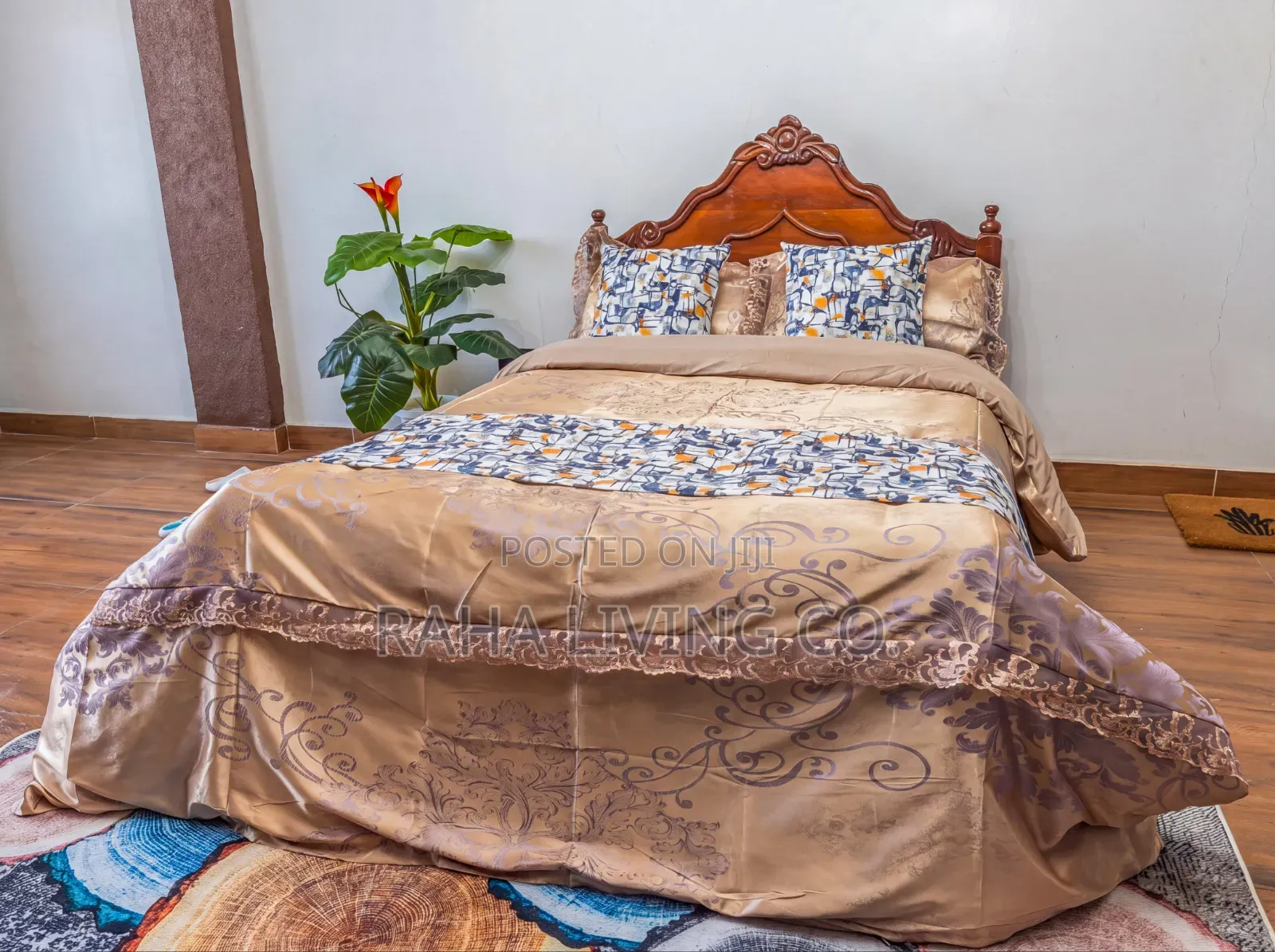 Silk Duvet Cover Set | Lace Design | 4 PCS | Size 6x7