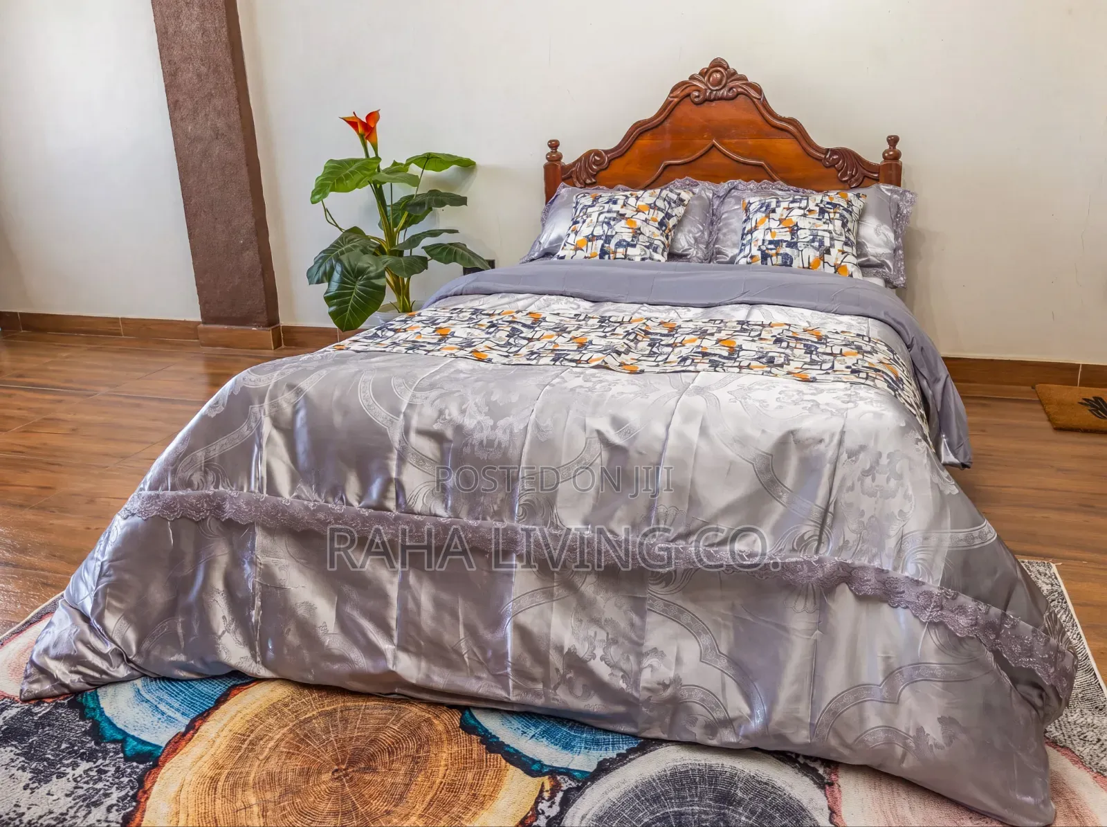 Silk Duvet Cover Set | Lace Design | 4 PCS | Size 6x7
