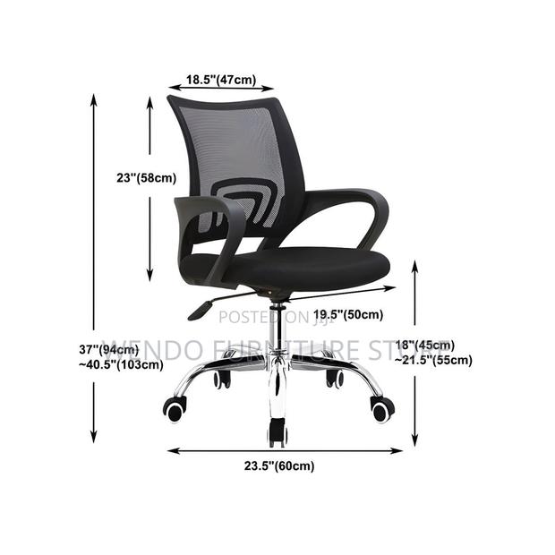 Office Chairs; Mesh Office Swivel Mid Back Cvver Chairs - thumbnail 2