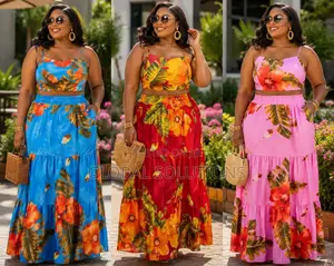Solersun Printed Camisole and Ruffle Hem Skirt Two-Piece Set